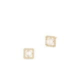 Kolczyki złote z perłą i cyrkoniami