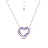 Naszyjnik srebrny Kwiaty Nocy Fioletowy Bez