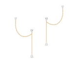 Kolczyki srebrne pozłacane z cyrkoniami