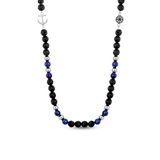 Naszyjnik stalowy z lapis lazuli