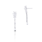 Kolczyki srebrne Kwiaty Nocy Biały Bez