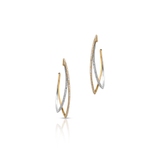 Kolczyki złote bicolor z diamentami