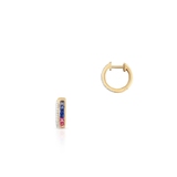 Kolczyki złote z brylantami i szafirami