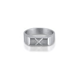 Pierścionek ze stali z efektem tłoczenia