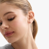 Kolczyk srebrny pozłacany z cyrkoniami