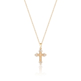 Wisiorek złoty krzyżyk z cyrkoniami