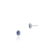 Kolczyki białe złoto z brylantami i szafirami