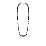 Naszyjnik stalowy z lapis lazuli