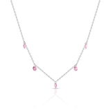 Naszyjnik srebrny z różowymi cyrkoniami
