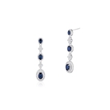 Kolczyki białe złoto z diamentami i szafirami