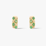 Kolczyki złote ze szmaragdami i diamentami TRIO