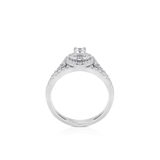 Pierścionek białe złoto z brylantami