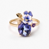 Pierścionek złoty Kwiaty Nocy Bratki