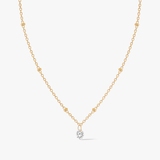 Naszyjnik srebrny pozłacany z cyrkonią