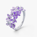 Pierścionek srebrny Kwiaty Nocy Fioletowy Bez