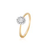 Pierścionek złoty bicolor z diamentami