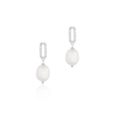 Kolczyki srebrne z perłami i cyrkoniami