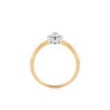 Pierścionek złoty bicolor z diamentami