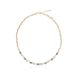 Naszyjnik złoty z topazami i diamentami