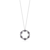 Naszyjnik białe złoto z diamentami i tanzanitami