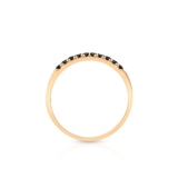 Pierścionek różowe złoto z czarnymi szafirami