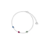 Bransoleta srebrna z kolorowymi cyrkoniami