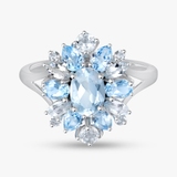 Pierścionek srebrny z topazami Szekspirowska