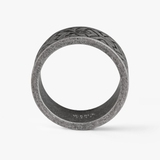 Pierścionek ze stali z czarnymi cyrkoniami