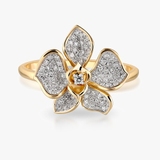 Pierścionek złota orchidea Kwiaty Nocy