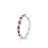 Pierścionek białe złoto z brylantami i rubinami