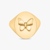 Pierścionek srebrny pozłacany sygnet z motylem