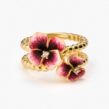 Pierścionek srebrny Kwiaty Nocy Bratki