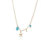 Naszyjnik srebrny pozłacany boho