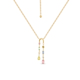 Naszyjnik srebrny z kolorowymi kamieniami Mozaika