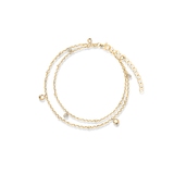 Bransoletka srebrna pozłacana z cyrkoniami i kulkami