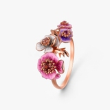 Pierścionek złoty Kwiaty Nocy Zawilce