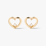 Kolczyki złote serca z cyrkonią