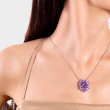 Wisiorek srebrny Kwiaty Nocy Fioletowy Bez