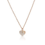 Naszyjnik srebrny pozłacany serce z cyrkoniami