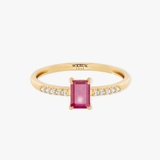 Pierścionek złoty z rubinem TRIO