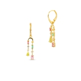 Kolczyki srebrne z kolorowymi kamieniami Mozaika