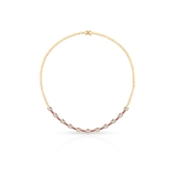 Naszyjnik złoty z diamentami i rubinami