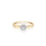 Pierścionek złoty bicolor z brylantami