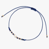 Bransoleta sznurkowa z perłą i lapisem lazuli