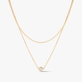 Naszyjnik złoty kaskadowy z cyrkonią