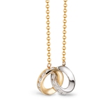 Naszyjnik złoty bicolor z cyrkoniami