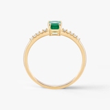 Pierścionek złoty ze szmaragdem TRIO