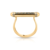 Pierścionek złoty z diamentami i szafirami