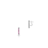 Kolczyki białe złoto z diamentami i różowymi szafirami