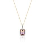 Wisiorek złoty z ametrynem